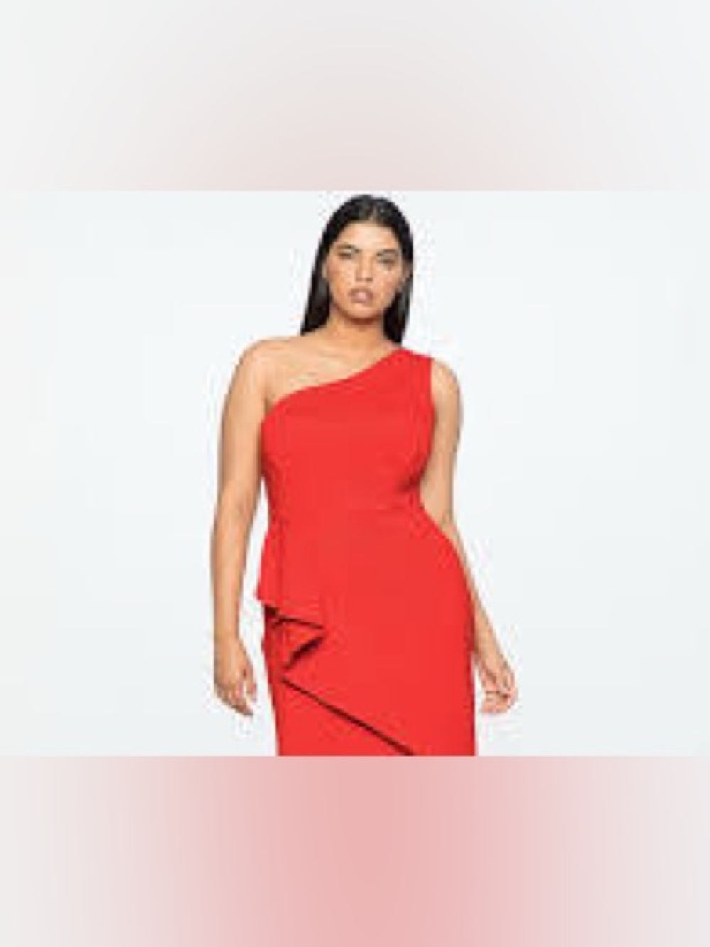 NWT JASON WU x ELOQUII Asymmetrical One-Shoulder Dress in Barbados Cherry red